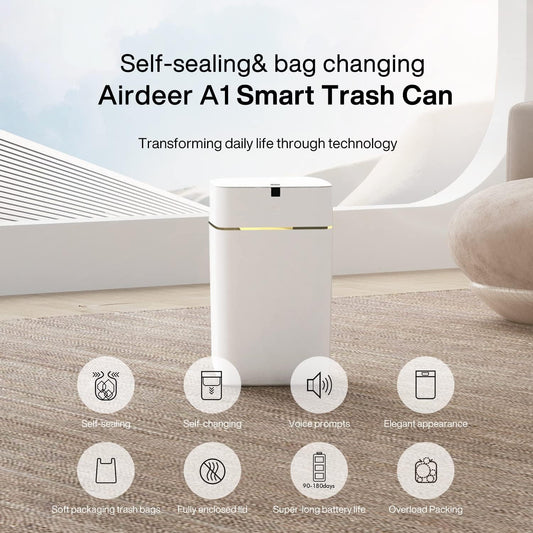 Airdeer Automatic Trash Can, 4 Gallon Self Sealing and Self-Changing Smart Trash Can,