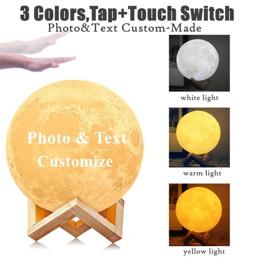 Photo/Text Custom Moon Lamp Night Light