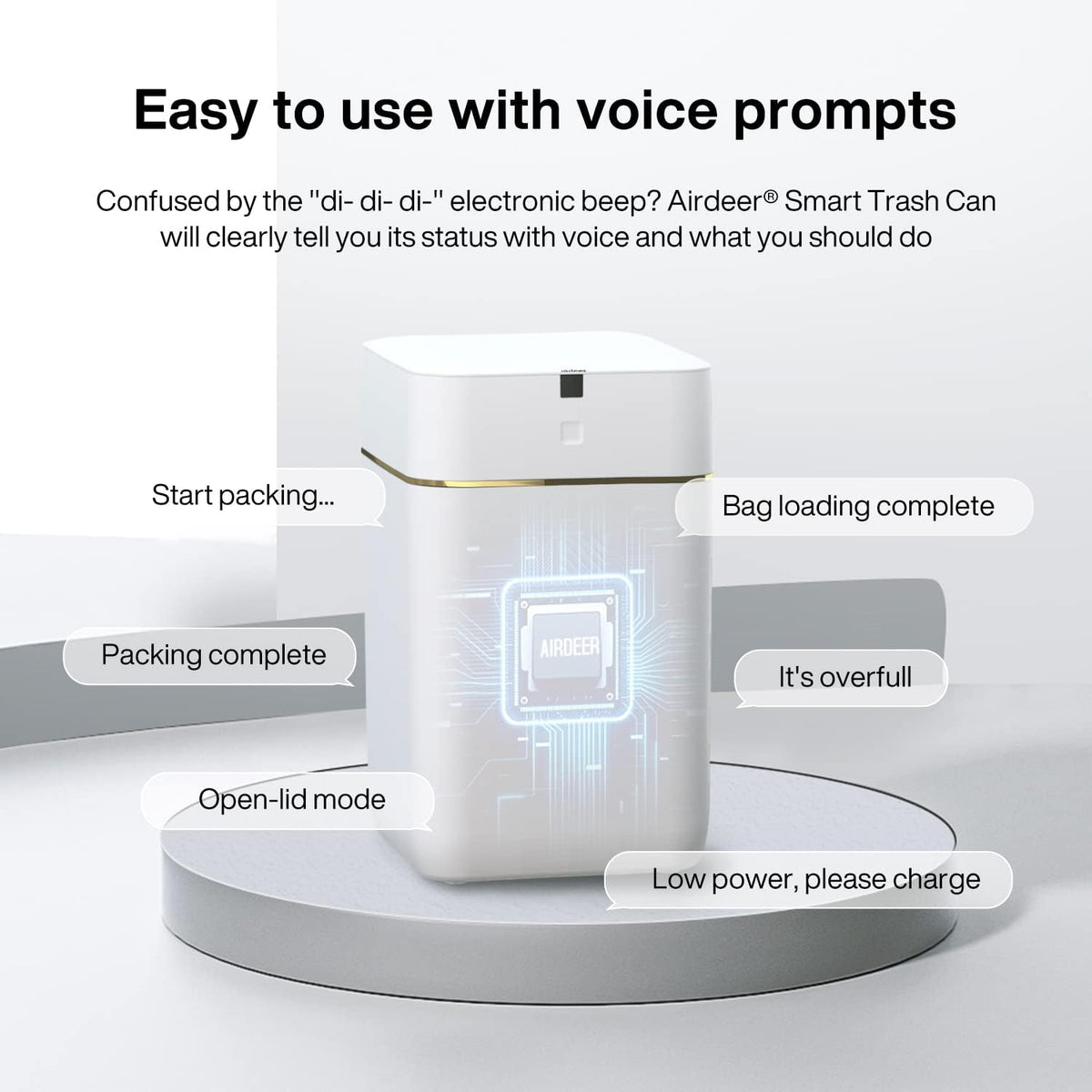 Airdeer Automatic Trash Can, 4 Gallon Self Sealing and Self-Changing Smart Trash Can,