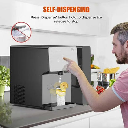 Countertop Nugget Ice Maker with Chewable Soft Ice, 35lbs/24Hrs