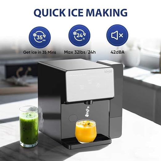 Countertop Nugget Ice Maker with Chewable Soft Ice, 35lbs/24Hrs