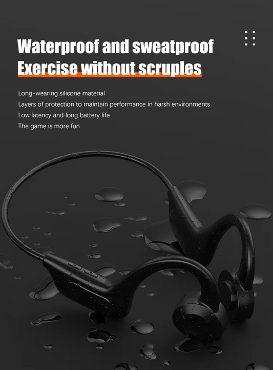 Bone Conduction IPX5 Headphones Lightweight Open Ear Headphones Sport Headphones with Built-in Mic, Bluetooth 5.1 Extra Comfort Waterproof Headset for Running, Cycling, Driving