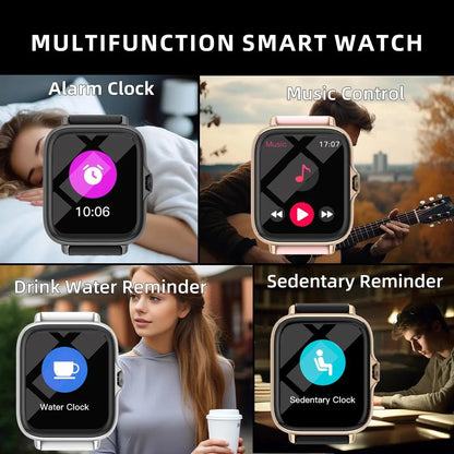 Smart Watch for Men, Women, 1.83" Touch Screen Fitness Tracker, IP68 Waterproof Smartwatch, Call & Message Reminder for Android iPhone
