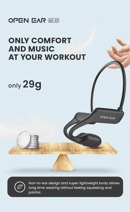 Bone Conduction Headphone Sport Running Waterproof Bluetooth Headset Open Ear Wireless Earphones With Mic For Cycling