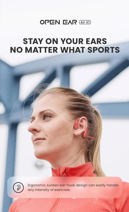 Bone Conduction Headphone Sport Running Waterproof Bluetooth Headset Open Ear Wireless Earphones With Mic For Cycling