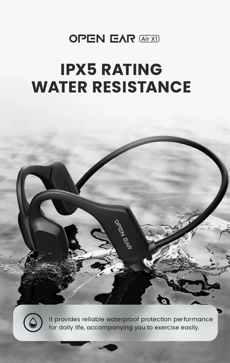 Bone Conduction Headphone Sport Running Waterproof Bluetooth Headset Open Ear Wireless Earphones With Mic For Cycling