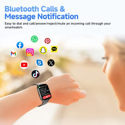 QCY Watch GS Smartwatch Fitness Tracker for 100+ Sport Modes 2.02'' Large Screen BT5.2 Bluetooth Call Smart Watch Health Monitor