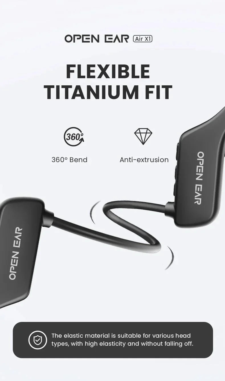Bone Conduction Headphone Sport Running Waterproof Bluetooth Headset Open Ear Wireless Earphones With Mic For Cycling