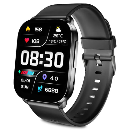 QCY Watch GS Smartwatch Fitness Tracker for 100+ Sport Modes 2.02'' Large Screen BT5.2 Bluetooth Call Smart Watch Health Monitor