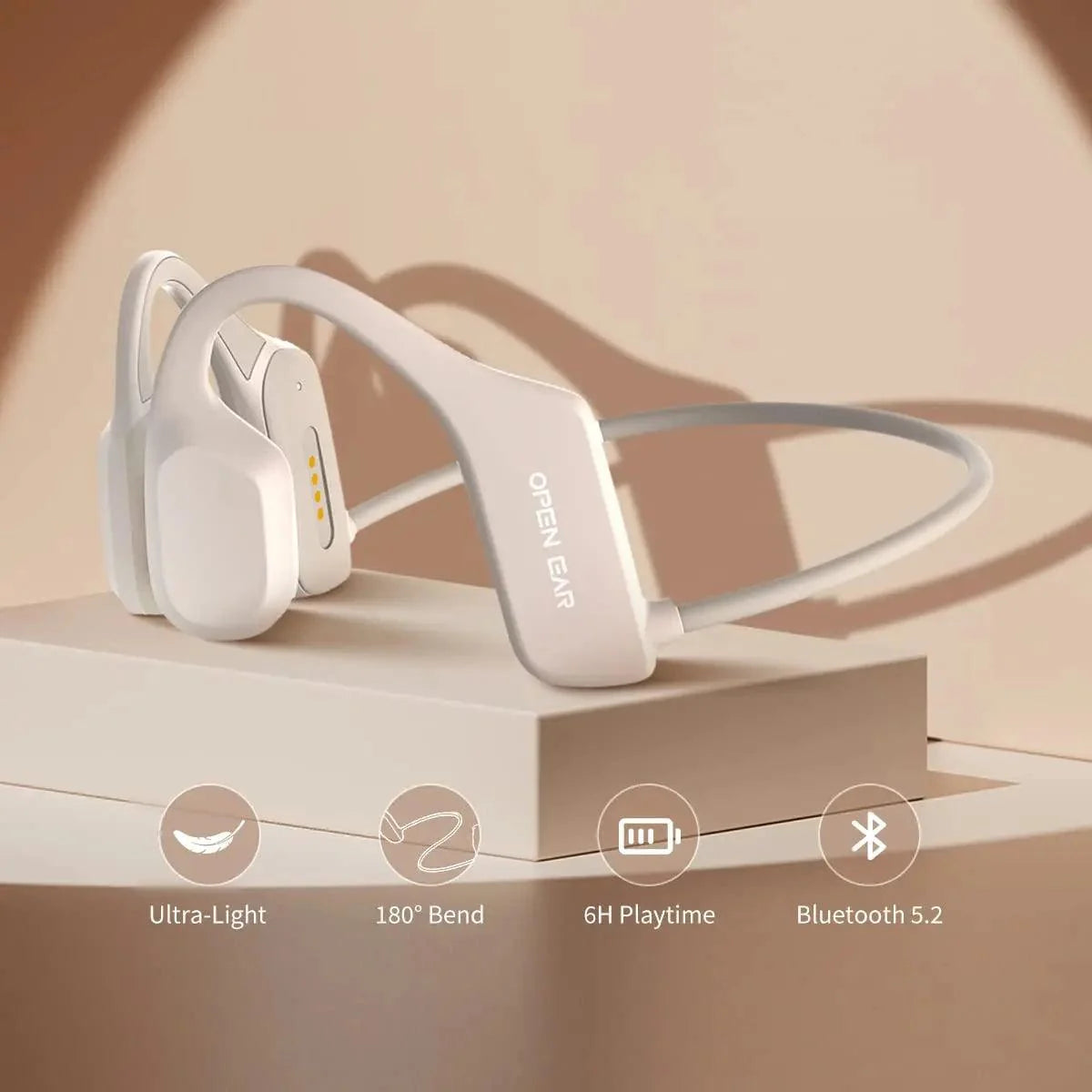 Bone Conduction Headphone Sport Running Waterproof Bluetooth Headset Open Ear Wireless Earphones With Mic For Cycling