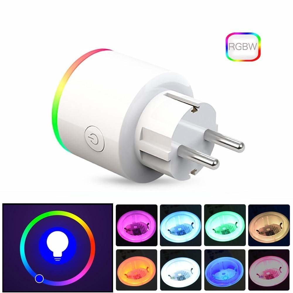 16A EU RGB wifi wireless Smart Plug socket outlet with Power Monitor, Works with Google Home Alexa