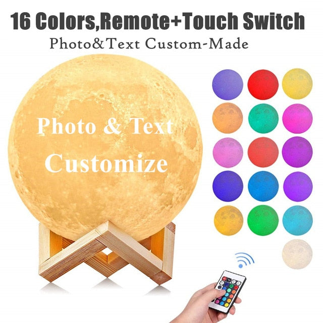 Photo/Text Custom Moon Lamp Night Light