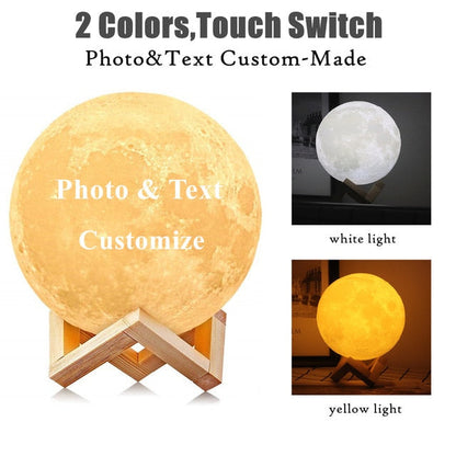 Photo/Text Custom Moon Lamp Night Light