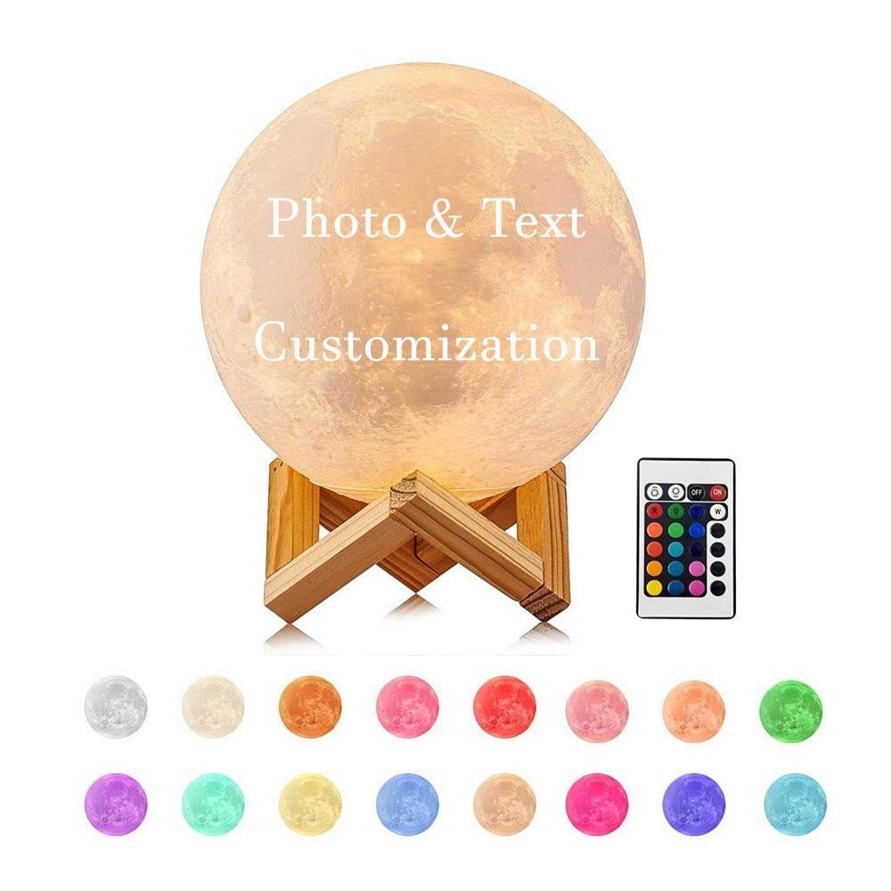 Photo/Text Custom Moon Lamp Night Light