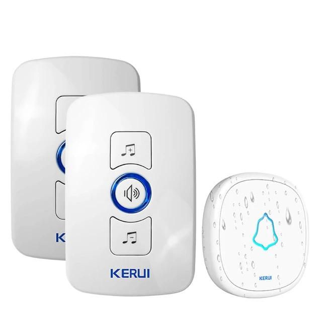 Home Security Welcome Wireless Doorbell Alarm LED light 32 Songs with Waterproof Touch Button