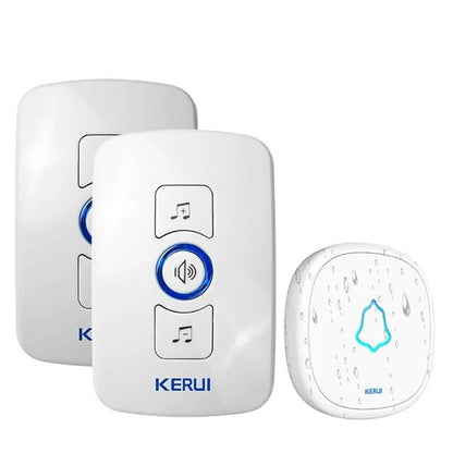 Home Security Welcome Wireless Doorbell Alarm LED light 32 Songs with Waterproof Touch Button