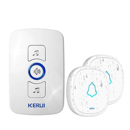 Home Security Welcome Wireless Doorbell Alarm LED light 32 Songs with Waterproof Touch Button