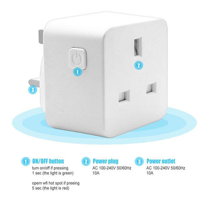 EPULA Smart WiFi Power Socket UK Plug Switch For Google Home